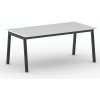 Rokovací kancelársky stôl PRIMO BASIC, 180x90 cm, čierna podnož, biela