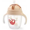 BabyOno nekvapkajúci hrnček so zaťaženou slamkou 240 ml bežová
