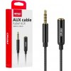 AMIO Predlžovací kábel AUX Mini Jack 3,5 mm samec na 3,5 mm samica 2m