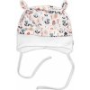Baby Nellys Dojčenská čiapočka uzlíček na zaväzovanie - Palouček, biela 68/74 (6-9m)