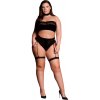Le Désir Plus Size 3dielna sada spodnej bielizne čierna