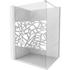 Mexen Kioto, sprchová zástena Walk-In 130 x 200 cm, 8mm číre sklo biely vzor, brúsená oceľ profil, 800-130-101-97-85