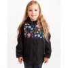 Unuo Unuo, Detská softshellová bunda s fleecom Basic, Čierna, Kytičky Veľkosť: 122/128