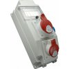 Rozvodnica 5M 16A+32A/400V/4P+1x250V možnosť istenia IP54 - ROS 5/x-54 (SEZ DK)