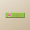 Nažehľovacie menovky na oblečenie (Kopírovat) - 2ks, Obdĺžnik 4,4 × 1,1 cm, Ružový kvet, Zelená
