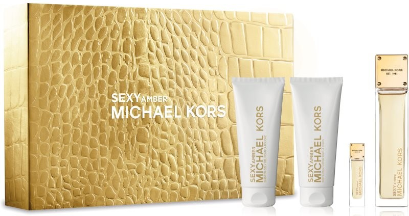 Michael Kors Sexy Amber parfumovaná voda 100 ml + telové mlieko 100 ml + sprchový gél 100 ml + parfumovaná voda 5 ml