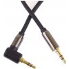 PremiumCord HQ stíněný kabel stereo Jack 3.5mm - Jack 3.5mm zahnutý 90° 5m (kjqmm5-90)