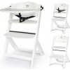 KINDERKRAFT Enock White wooden Premium detská jedálenská stolička drevená
