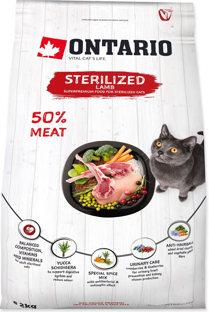 Ontario Cat Sterilised Lamb 6,5 kg