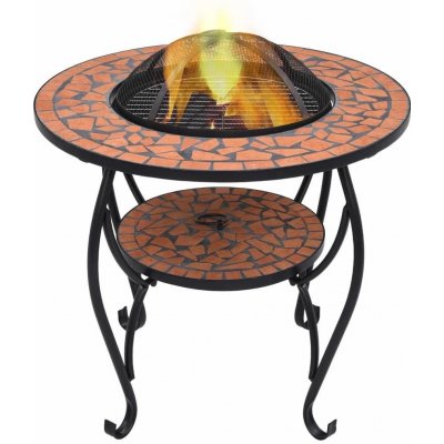 Ohnisko Mozaikový stolík s ohniskom terakotový 68 cm keramika (46723)