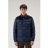 BUNDA WOOLRICH WESTERN DOWN OVERSHIRT MELTON BLUE