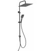 Ferro Wizard Square Pro sprchová súprava nástenná s dažďovou sprchou čierna NP48BL