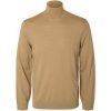 Selected svetre Noos Tray Roll Neck Knit Kelp béžová