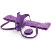 Fantasy for her - butterfly harness g-spot with vibrator, rechargeable & remote control violet
