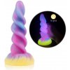 Dildo UNICORNY Unicorn Spiral Luminescent farebné