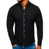 Čierna pánska elegantá košeľa s dlhými rukávmi BOLF 6920