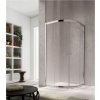 Glass 1989 Isy - Sprchový kút rohový vstup s posuvnými dverami alebo kompatibilný s bočnou stenou, veľkosť 90 cm, profily chrómové, číre sklo, GEY6004T500