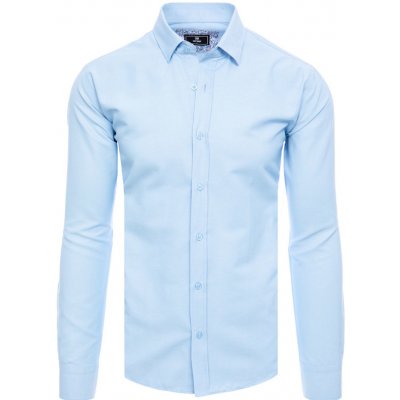 Dstreet pánska košeľa s dlhým rukávom Cladoc blankytná modrá