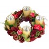 Veniec MagicHome Vianoce, adventný, červený, 30 cm