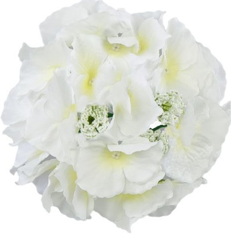 Umelá hortenzia biela 17 cm