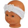 Čelenka Baby Nellys ® s kvetinkou a flitrami - biela, 80/92 80-92 (12-24m)