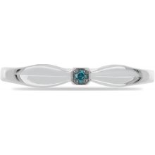 Galéria Šperkov Strieborný Prsteň s Modrým Diamantom Y51876