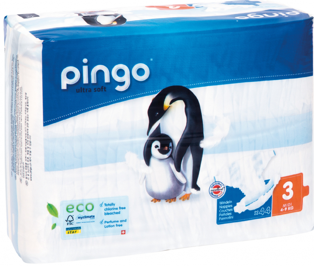 Pingo Jednorázové ekologické 3 4-9 kg 44 ks
