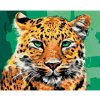 Diamondi Diamantové maľovanie - LEOPARD SO ZELENÝMI OČAMI Rámovanie: bez rámu a bez vypnutia plátna, Rozmer: 40x50 cm