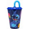 Stor plastový pohár s vrchnákom a slamkou Lilo & Stitch 430ml 75030