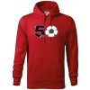 Futbal okrúhle narodeniny 50 - Mikina pánska Cape s kapucňou - M ( Červená )