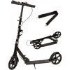 Mestská skladacia kolobežka pre deti a tínedžerov, výškovo nastaviteľná 95–105 cm, kolesá 200 mm s držiakom na fľašu – čierna