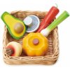 Drevený košík so zeleninou Veggie Basket Tender Leaf Toys s tekvicou avokádom hríbom a cibuľkou