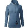 Zamilovaná mačka spredu - Mikina dámská Cape s kapucí - XS ( Denim )
