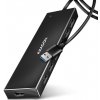 AXAGON HUE-F7A, 7x USB 3.2 Gen 1 ALU FLAT CHARGING hub, micro USB napájací konektor, kábel USB-A 1m HUE-F7A