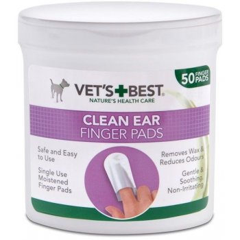 Vet's Best Clean Ear Finger Pads vlhčené obrúsky na čistenie uší 50 ks