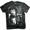 Jimi Hendrix Tričko Distressed Unisex Black 2XL