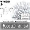 Viktória led svetelná záclona vonkajšia flash - 300led - 18m studená biela / flash prebliknutie studená biela - biely kábel