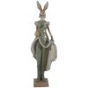 Clayre & Eef Zelená dekorácia zajačia dáma s kabelkou - 11*8*33 cm - Clayre & Eef
