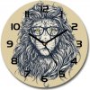 Sklenené hodiny okrúhle Lev hipster fi 30 cm