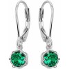 Beneto Slušivé strieborné náušnice so zelenými zirkónmi AGUC3340-GR