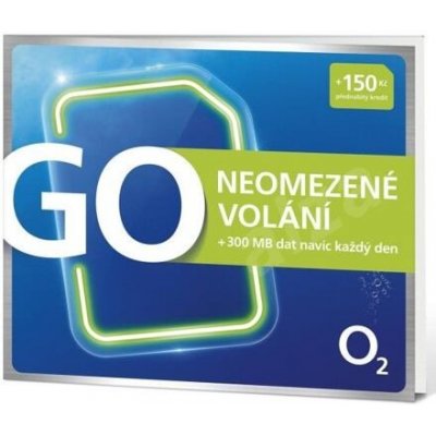 SIM karta O2 s tarifem GO Neomezeně a kreditem 25 Kč