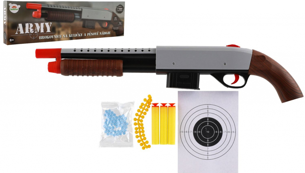 Teddies Brokovnica / puška 46cm plast + vodné guličky 6mm penové náboje  gumové kul. v krabičke 49x14x4cm od 7,24 € - Heureka.sk