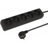 Sieťový predlžovací kábel PR-570P 5-zásuviek s uzemnením 1,5m čierny 3x1,5mm