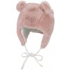 STERNTALER Čiapka zimná kožušina s uškami na zaväzovanie rosa dievča veľ. 45 cm- 6-9 m