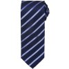 Premier Workwear Pásikavá kravata Sports Stripe tmavomodrá / kráľovská modrá