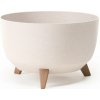 Nohel Garden Žardinka ROMA ECO WOOD 4v1 plastová + 3 ks nožičiek d24x15cm Barva: Bílá, Průměr: 24 cm, Výška: 15 cm