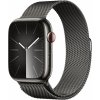 Chytré hodinky Apple Watch Series 9 45mm Cellular Grafitovo šedý nerez s grafitovo šedým milánskym ťahom (MRMX3QC/A)