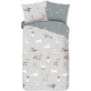 Sivé flanelové detské obliečky na jednolôžko 140x200 cm Cira – Good Morning