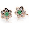 Cutie Jewellery Detské náušnice z ružového zlata C2149-30-X-4 zelená
