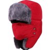 Zimná kožušinová čiapka červená KP11055